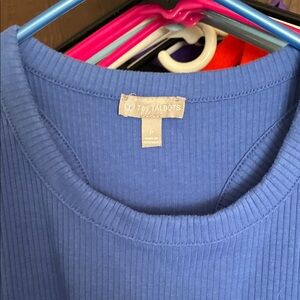 Talbots Blue Ribbed Knit Top